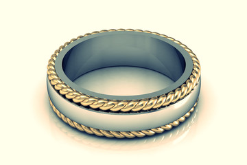 retro style wedding rings  (high resolution 3D image)