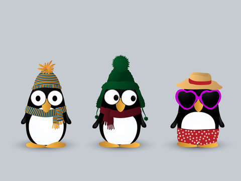 Cute penguin characters