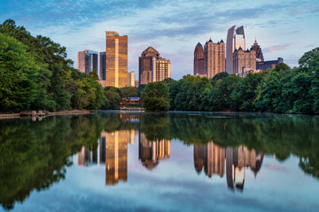 Fototapeta Skyline of downtown Atlanta, Georgia from Piedmont Park obraz