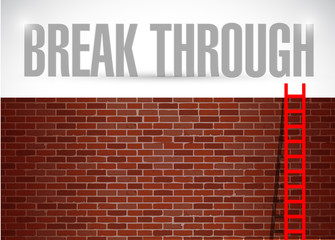 Fototapeta premium break through brick wall illustration design