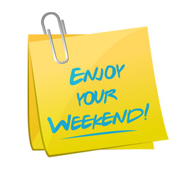 enjoy your weekend memo illustration design