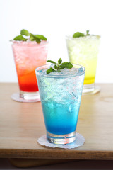 alcoholic cocktails on table