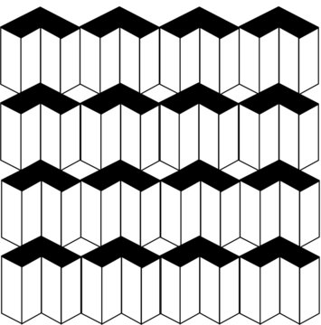 Optical illusion background with 3d shapes
