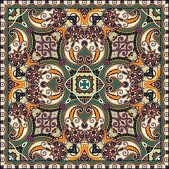 Cercles muraux Tuiles marocaines Bandana paisley floral ornemental traditionnel