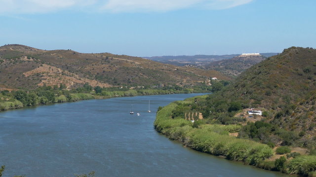 Panoramic View of the Valley with River, Alentejo Portugal