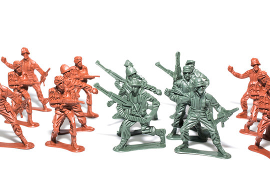 miniature toy soldiers to attack the enemy