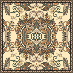 Traditional ornamental floral paisley bandanna