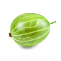 Green Ripe Gooseberries isolated on a white background