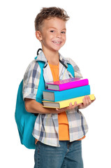 Boy with books