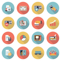 Finance modern flat color icons.
