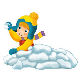 Winter activity - illustration for the children