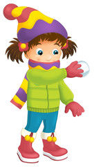 Winter activity - illustration for the children