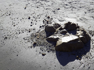 A stone in the sand