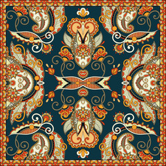 Traditional ornamental floral paisley bandanna