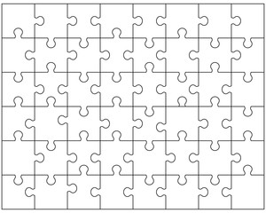 Vector illustration of white puzzle 3 - obrazy, fototapety, plakaty