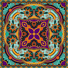 Traditional ornamental floral paisley bandanna.