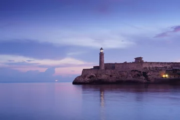 Fotobehang Cuba, Caribbean Sea, la habana, havana, morro, lighthouse © Diego Cervo