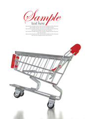 Empty shopping cart isolated on white background