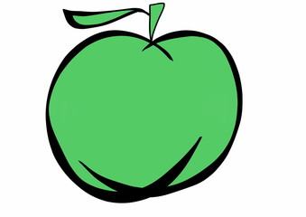doodle green apple