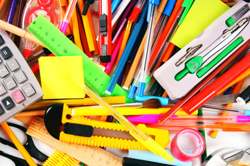 Obraz premium Stationery and school accessories.