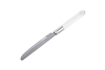 stainless knife on white background