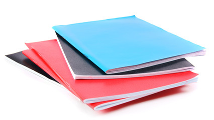 School writing-books on white background.