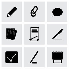 Vector black notes icons set