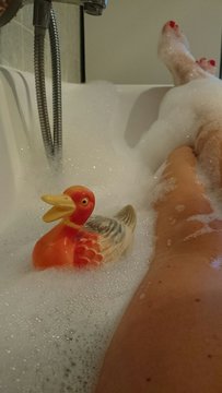 Baden mit der Quietscheente