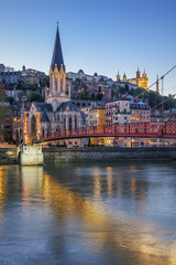 Vertical view of Lyon with Saone river © Frédéric Prochasson