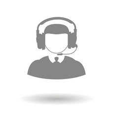 faceless male icon call center technical support