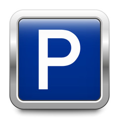 Parking - glossy metallic button