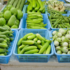 Fresh and organic vegetables in market at Thailand