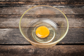raw egg yolk on the plate