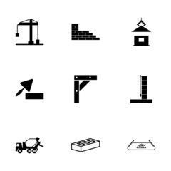 Vector black construction icons set