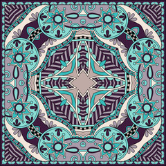 Traditional ornamental floral paisley bandanna