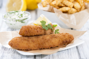 Fried Salmon Filet with French Fries
