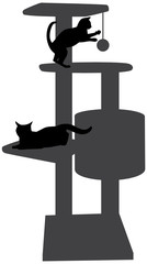 Kratzbaum mit Katzen