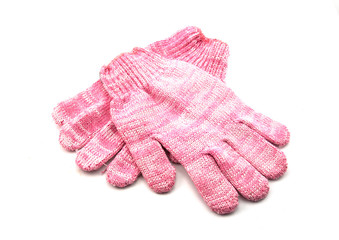 fabric gloves isolated on white background.
