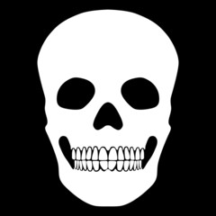 Totenschädel, Totenkopf, weiß auf schwarz, Vektor, freigestellt