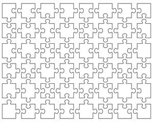 Fototapeta na wymiar Vector illustration of white puzzle