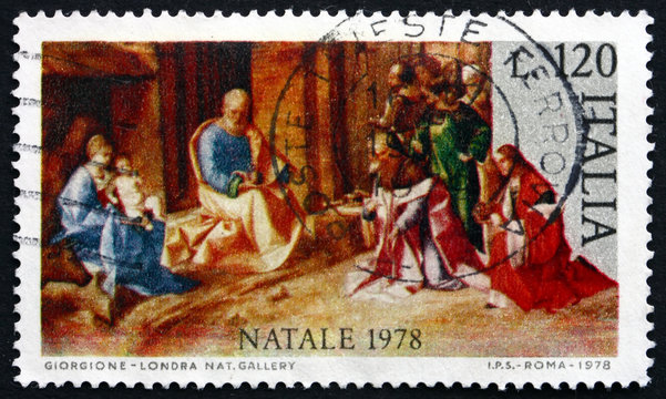 Postage stamp Italy 1978 Adoration of the Kings, by Giorgione