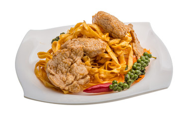 Fried noodles with pork