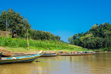 Fototapeta na wymiar On the Mekong river luang Prabang, Laos