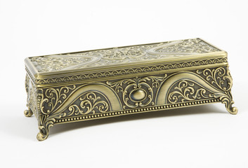 gold casket on a white background 
