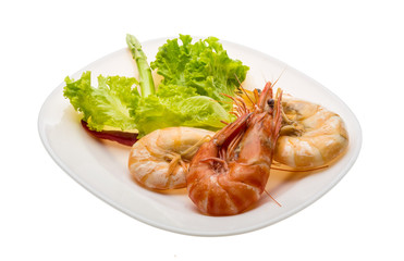 Boiled king prawns