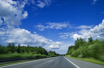Fototapeta premium Fast driving on the highway