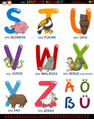 cartoon german alphabet with animals