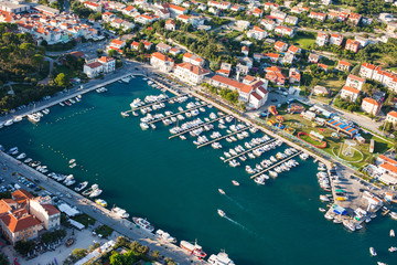 Fototapeta na wymiar aerial view of Croatia coast line. Rab island