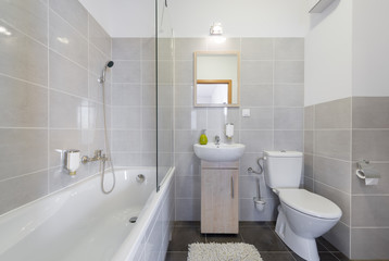 Fototapeta na wymiar Modern bathroom in scandinavian style