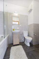 Fototapeta na wymiar Small bathroom in scandinavian style